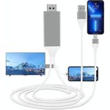 USB 3.1 Type-C naar HDMI MHL 4K HD Video Digitale Converter Kabel voor Android Telefoon naar Monitor Projector TV(Wit)