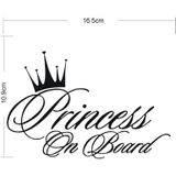 Prinses baby patroon auto decal reflecterende Laser vinyl auto sticker  grootte: 16.5 x 10.9 cm (goud)