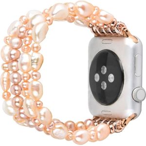 Voor Apple Watch 5 & 4 44mm / 3 & 2 & 1 42mm Pearl Crystal Watchband(Natural Pearl)