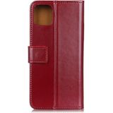 Voor Samsung Galaxy A71 5G 3-kleuren Pearl Texture Magnetic Buckle Horizontale Flip PU Lederen case met kaartslots & portemonnee & houder(Wijn rood)