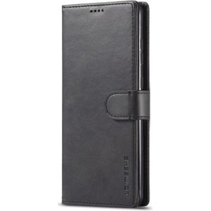 Voor Samsung Galaxy S20 FE 5G / S20 Lite LC. IMEEKE Kalftextuur Horizontale Flip Leather Case  met Holder & Card Slots & Wallet & Photo Frame(Zwart)