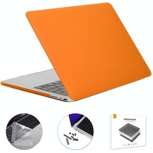 Enkay Hat-Prince 3 in 1 Matte Laptop Beschermhoes + TPU Keyboard Film + Anti-Dust Pluggen Set voor MacBook Pro 14.2 Inch A2442 2021  Versie: US Versie (Oranje)
