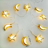 3m 20 Lights Batterij Model LED Star Moon Light String Eid Al-Adha Decoratieve Hanger (Ster-Warm Wit)