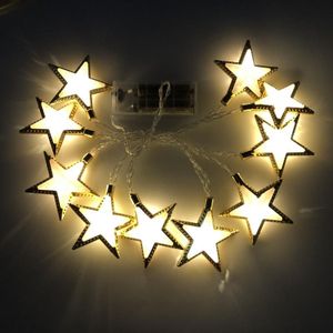 3m 20 Lights Batterij Model LED Star Moon Light String Eid Al-Adha Decoratieve Hanger (Ster-Warm Wit)
