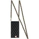 Elegant Rhombic Pattern Microfiber Leather + TPU Shockproof Case met Crossbody Strap-ketting voor iPhone SE 2020 / 8/7