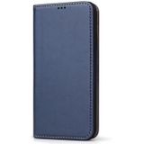 Dermis textuur PU horizontale Flip lederen case voor iPhone X/XS  met houder & kaartsleuven & portemonnee (blauw)