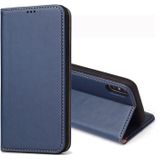 Dermis textuur PU horizontale Flip lederen case voor iPhone X/XS  met houder & kaartsleuven & portemonnee (blauw)
