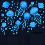 YGP-B109 Cartoon Jellyfish Blue Light Stickers Kinderkamer Decoratie Lichtgevende Stickers