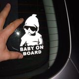 20st 14 * 9CM BABY aan boord van Cool achterzijde reflecterende zonnebrillen kind auto Stickers waarschuwing Decals(Silver)