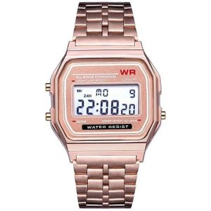 Mannen sport horloges militaire Quartz LED digitale waterdichte Quartz gouden vrouwen mannen horloge (Rose goud)
