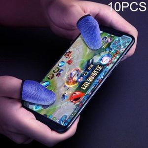 10 PCS Nylon + Geleidende vezel non-slip zweet-proof mobiele telefoon game touch screen vinger cover voor duim / wijsvinger (Blauw)
