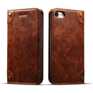 Voor iPhone 8/7 barok eenvoudige horizontale Flip lederen draagtas  met houder & kaartsleuven & portemonnee (licht bruin)