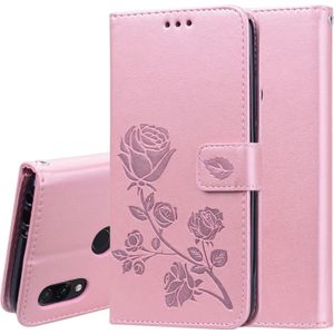 Rose relif horizontale Flip PU lederen draagtas voor Xiaomi Redmi 7  met houder & kaartsleuven & portemonnee (Rose goud)