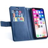 Voor iPhone X / XS Multifunctionele Rits Horizontale Flip Lederen Case met Holder & Wallet & 9 Card Slots & Lanyard(Blue)