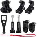 16 in 1 Gopro Accessoire pakket  voor GoPro HERO 4 Session 6 / 5 / 4 / 3 + / 3 / 2 / 1 (borstband + Hoofdband + Zuignap Houder + J-haak Gespen + Uitbreidbaar Monopod Statief + Adapter + Bobber Handvat + Opbergtas + Sleutel)