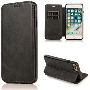 Knight Magnetic Suction Leather Phone Case For iPhone 7 Plus / 8 Plus(Black)
