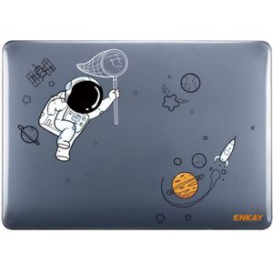 Enkay Spaceman Pattern Laotop Beschermend Crystal Case voor MacBook Air 13.3 Inch A1932 2018 (Spaceman No.2)