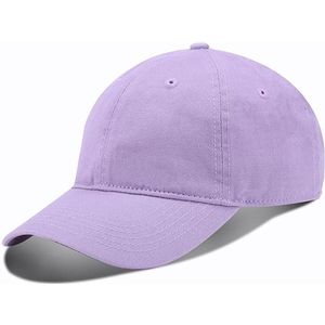 Baseball Cap Outing Leisure Peaked Cap Solid Color Washed Sun Hat  Size: One Size (Light Purple)