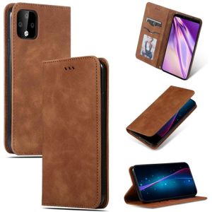 Retro huid voelen Business magnetische horizontale Flip lederen case voor Google pixel 4XL (bruin)