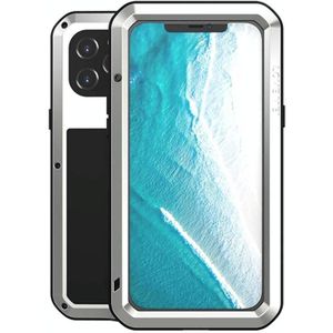 LOVE MEI Metal Schokbestendig waterdichte stofdichte beschermhoes voor iPhone 12 Pro Max(Zilver)