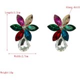 2 paren kleur Diamond Ear Clip Persoonlijkheid Simple Ice Flower Oorbellen Girl Heart Sweet Oorbellen (Wit)