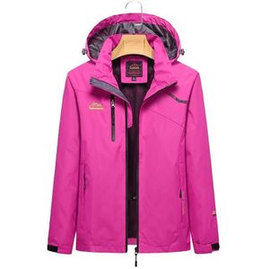 Ladys Outdoor Sports Single Layer Stormsuit Slijtbestendig waterdichte paar bergbeklimmen pak (Kleur: Rose Red Size: XXXXL)