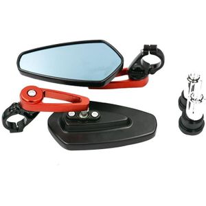 Elektrische fiets motorfiets gewijzigd achteruitkijkspiegel Spiegel alle aluminium reflecterende achteruitkijkspiegel (Rood)