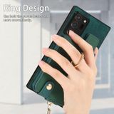 Voor Samsung Galaxy Note20 Ultra Cross Lederen Ring Verticale Rits Portemonnee Achterkant Telefoonhoesje (Groen)