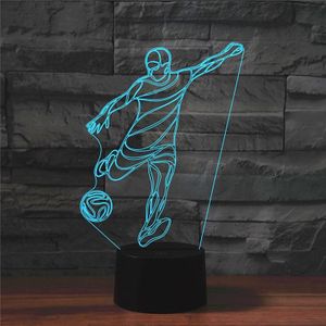 Spelen voetbal vorm 3D kleurrijke LED Vision Lichttafel lamp  16 kleuren afstandsbediening versie