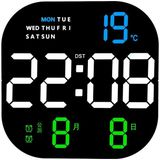 6633 LED-scherm Digitale display Timing Desktop Wekker Woonkamer Hangende klok (blauw wit groen)