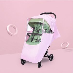 Universele regenjas voor kinderwagen waterdichte geurloze ventilatie regenhoes voor kinderwagens (roze)