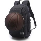 Multifunctionele student basketbal tas mannen outdoor wandelen fitness sporttas  met externe USB-Oplaadpoort (zwart)