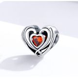 S925 Sterling Silver Heart Kralen DIY Armband Ketting Accessoires