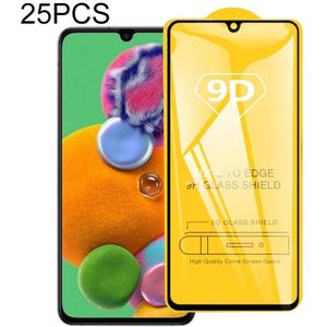 Voor Galaxy A91 25 PCS 9D Full Glue Full Screen Tempered Glass Film