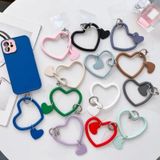 5 STKS hartvormige siliconen armband mobiele telefoon lanyard anti-verloren pols touw