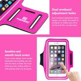 HAWEEL Sport Armband Case met oortelefoon gat & sleutel Pocket voor iPhone 6 Plus  Galaxy S6 / S5(Magenta)