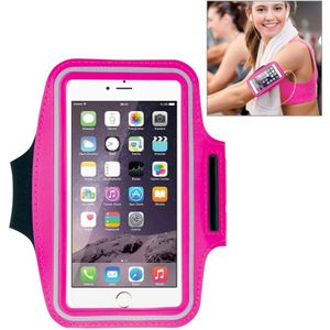 HAWEEL Sport Armband Case met oortelefoon gat & sleutel Pocket voor iPhone 6 Plus  Galaxy S6 / S5(Magenta)