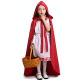 Roodkapje Ouder-kind Sprookje Drama Prestatiekostuum Roodkapje-jurk Kleine meid Twee jurk Halloween-kostuum (kleur: cape + meid Maat: L)