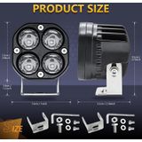 Car 3 inch 4LEDs Strobe Spotlight 20W / 2000LM / 6000K / DC9-80V(White Light)