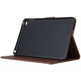 Voor iPad mini 4 ingedrukt bloemen vlinder patroon horizontale Flip PU lederen draagtas met magnetische Buckle & houder & Card Slots & Wallet(Brown)