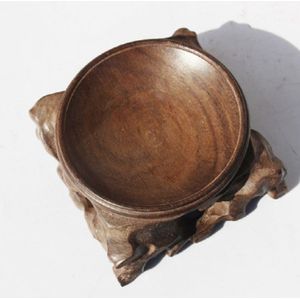 Kristallen bol Wenwan houten basis ornamenten  specificatie: zwarte Elm 3  2.5 cm verf