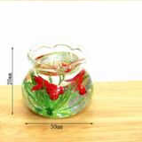 Poppenhuis miniatuur transparante glazen vis tank aquarium speelgoed (rood)