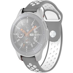 Dubbele kleur polsband horloge band voor Galaxy Watch 46mm (grijs wit)