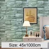 Groene bakstenen creatieve 3D steen baksteen decoratie behang Stickers slaapkamer woonkamer muur waterdicht Wallpaper Roll  grootte: 45 * 1000cm