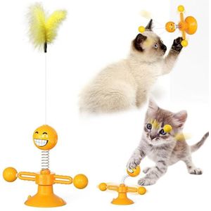 Lente man grappige kat speelgoed kat sucker speelgoed grappige kat veer grappige kat bal