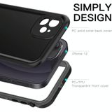 RedPepper Schokbestendige Waterdichte Solid Color PC + TPU Magsafe case met houder voor iPhone 12(Zwart)