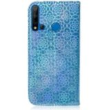 Voor Huawei P20 Lite 2019/Nova 5i effen kleur kleurrijke magnetische Buckle horizontale Flip PU lederen draagtas met houder & kaartsleuven & portemonnee & Lanyard (blauw)