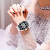 Buitensporten Eenvoudige transparante behuizing Waterdicht lichtgevend elektronisch horloge (transparant vierkant zwart)