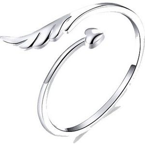 S925 Sterling Silver Angel Wings Open Ring White Gold Plated Open Ring