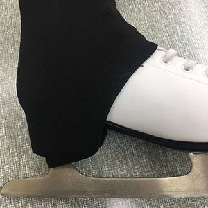 Fancy schaatsen broek lange panty schoen covers (zwarte dunne halve cover)